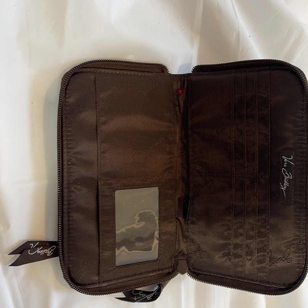 Vera Bradley fabric wallet with zippered coin purse and holds at least 9 cards - Picture 7 of 12